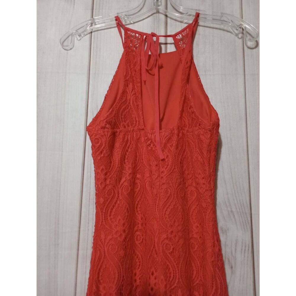 Bisou Bisou Dress Ladies 4 Coral Sleeveless Maxi Lace‎ - Picture 4 of 9